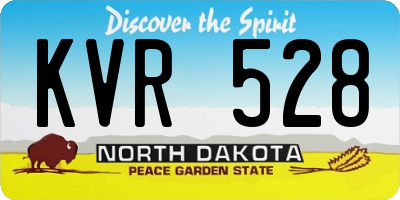 ND license plate KVR528