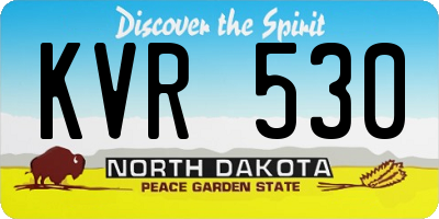 ND license plate KVR530