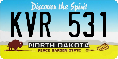 ND license plate KVR531