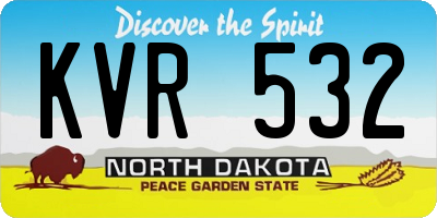 ND license plate KVR532