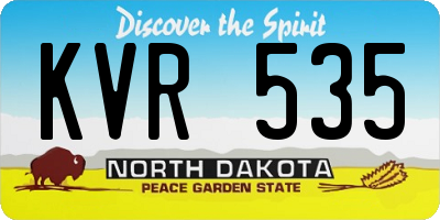 ND license plate KVR535