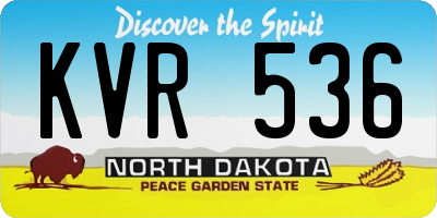 ND license plate KVR536