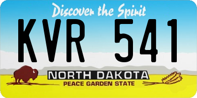 ND license plate KVR541