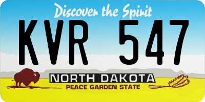 ND license plate KVR547