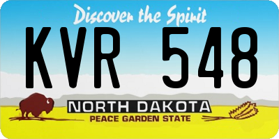 ND license plate KVR548