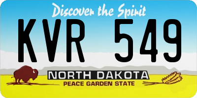 ND license plate KVR549