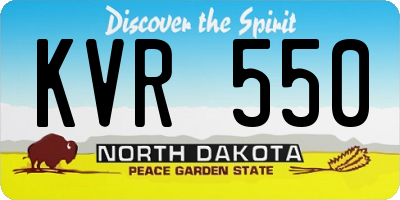 ND license plate KVR550