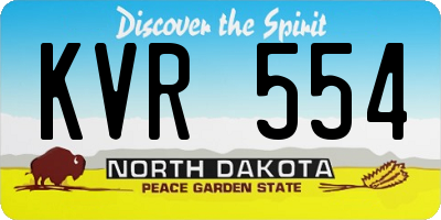 ND license plate KVR554