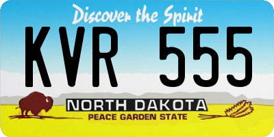ND license plate KVR555