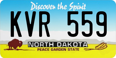 ND license plate KVR559