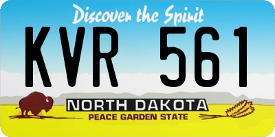 ND license plate KVR561