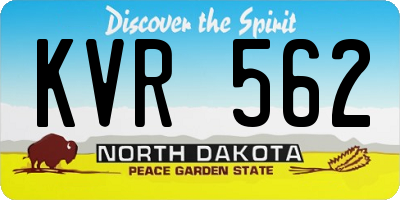 ND license plate KVR562
