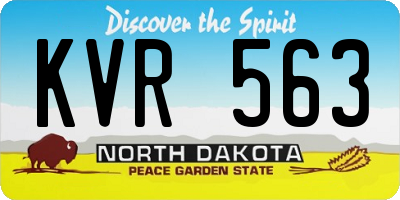 ND license plate KVR563