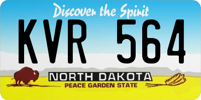 ND license plate KVR564