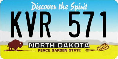 ND license plate KVR571