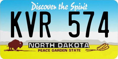 ND license plate KVR574