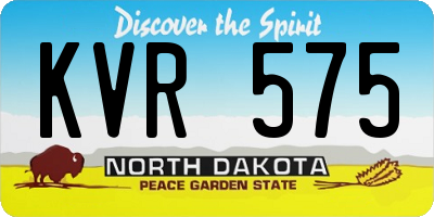 ND license plate KVR575