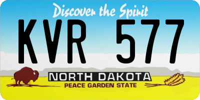 ND license plate KVR577