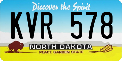 ND license plate KVR578