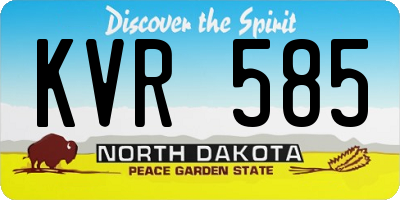ND license plate KVR585