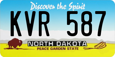ND license plate KVR587