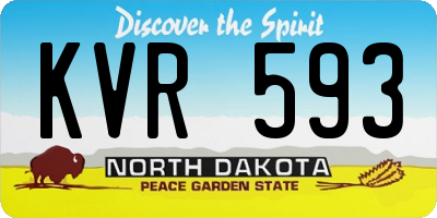 ND license plate KVR593