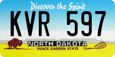 ND license plate KVR597