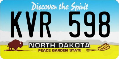 ND license plate KVR598