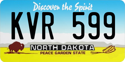 ND license plate KVR599