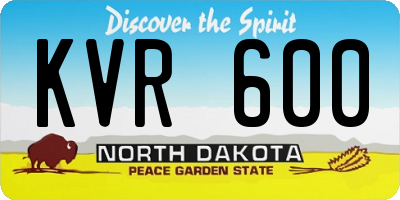 ND license plate KVR600