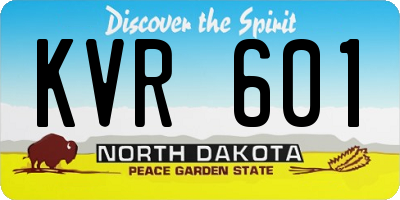 ND license plate KVR601