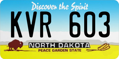 ND license plate KVR603