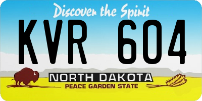 ND license plate KVR604