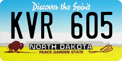 ND license plate KVR605