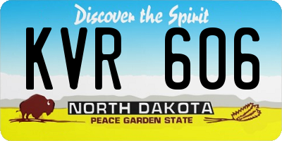 ND license plate KVR606