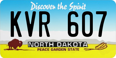 ND license plate KVR607