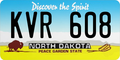 ND license plate KVR608