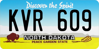 ND license plate KVR609