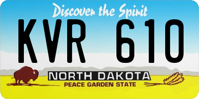 ND license plate KVR610
