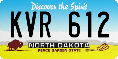 ND license plate KVR612
