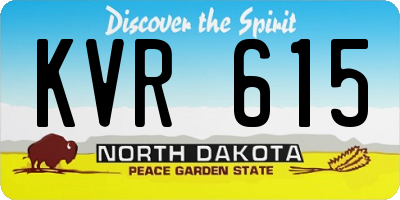 ND license plate KVR615