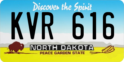 ND license plate KVR616