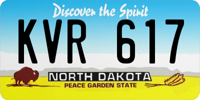 ND license plate KVR617