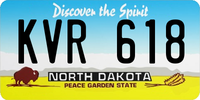 ND license plate KVR618