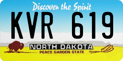 ND license plate KVR619