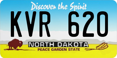 ND license plate KVR620