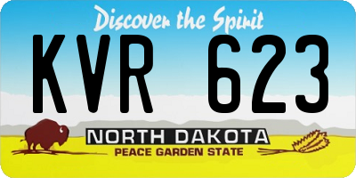 ND license plate KVR623