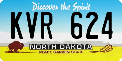 ND license plate KVR624