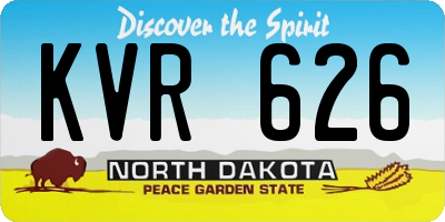 ND license plate KVR626