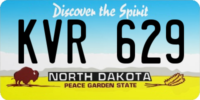 ND license plate KVR629